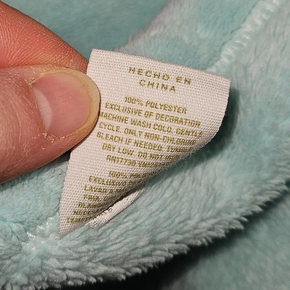 Circo Blue Flowers Fleece Baby Blanket Yellow Aqua Pink White 27x29